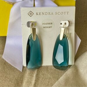 NWT Kendra Scott Maize Drop Earrings in Dark Teal